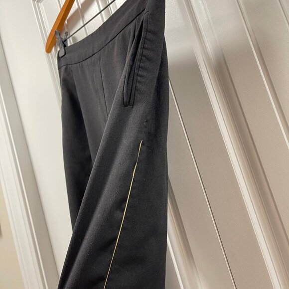 ZARA Textured Crepe Pants with Gold Side Stripe Black – S - Picture 7 of 13